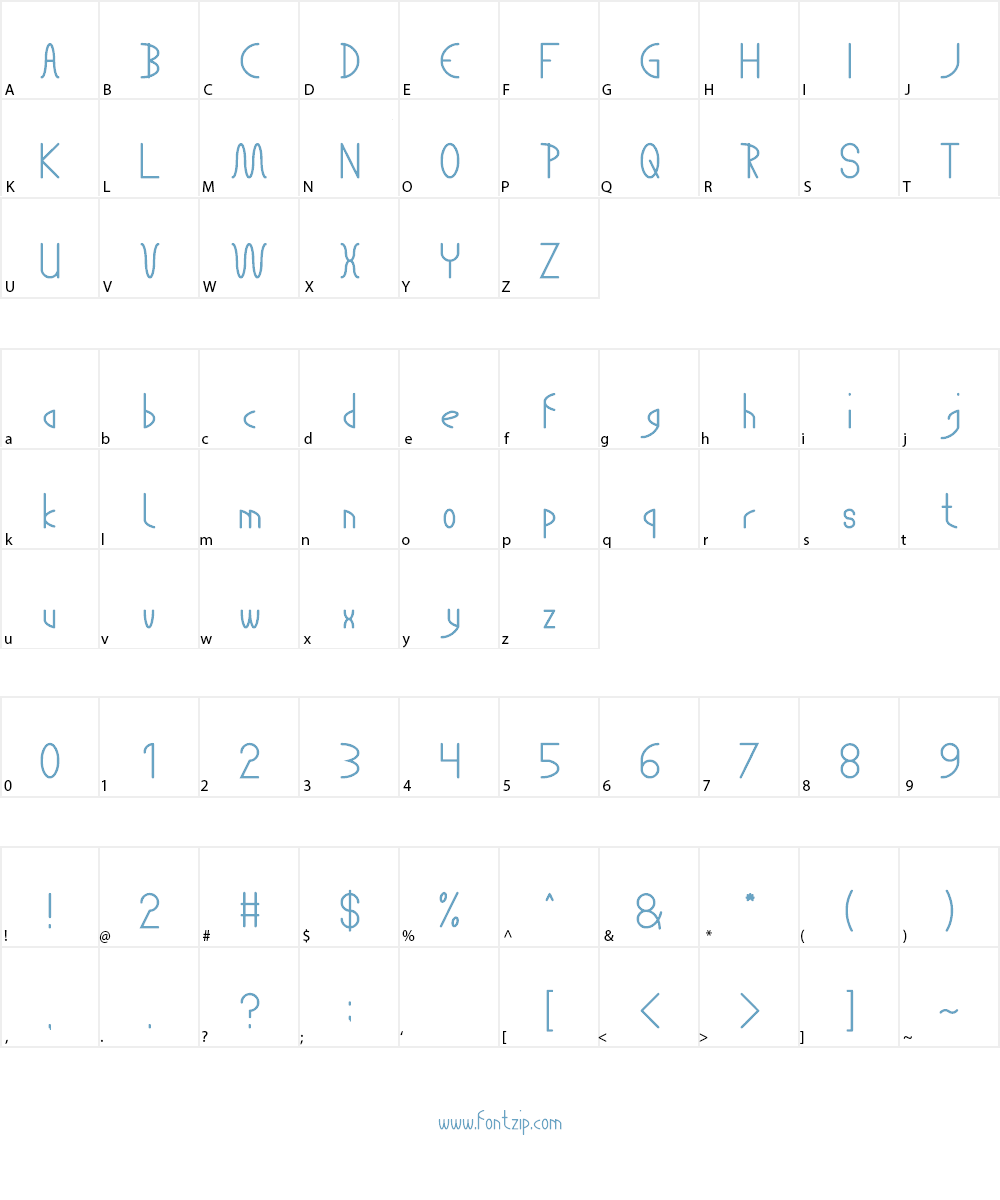 THE LUCKY MAN Font Character